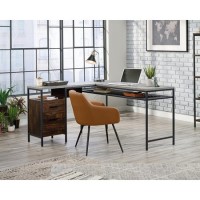 Market L-Shaped Desk in Walnut & Slate Grey