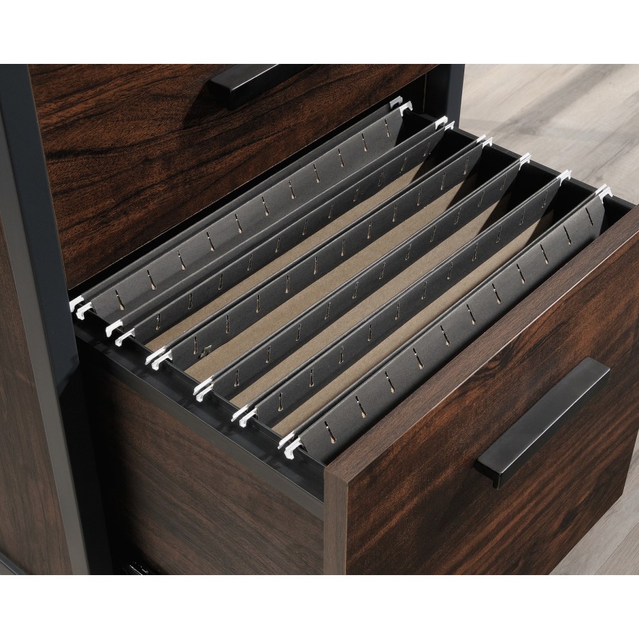 Market L-Shaped Desk in Walnut & Slate Grey