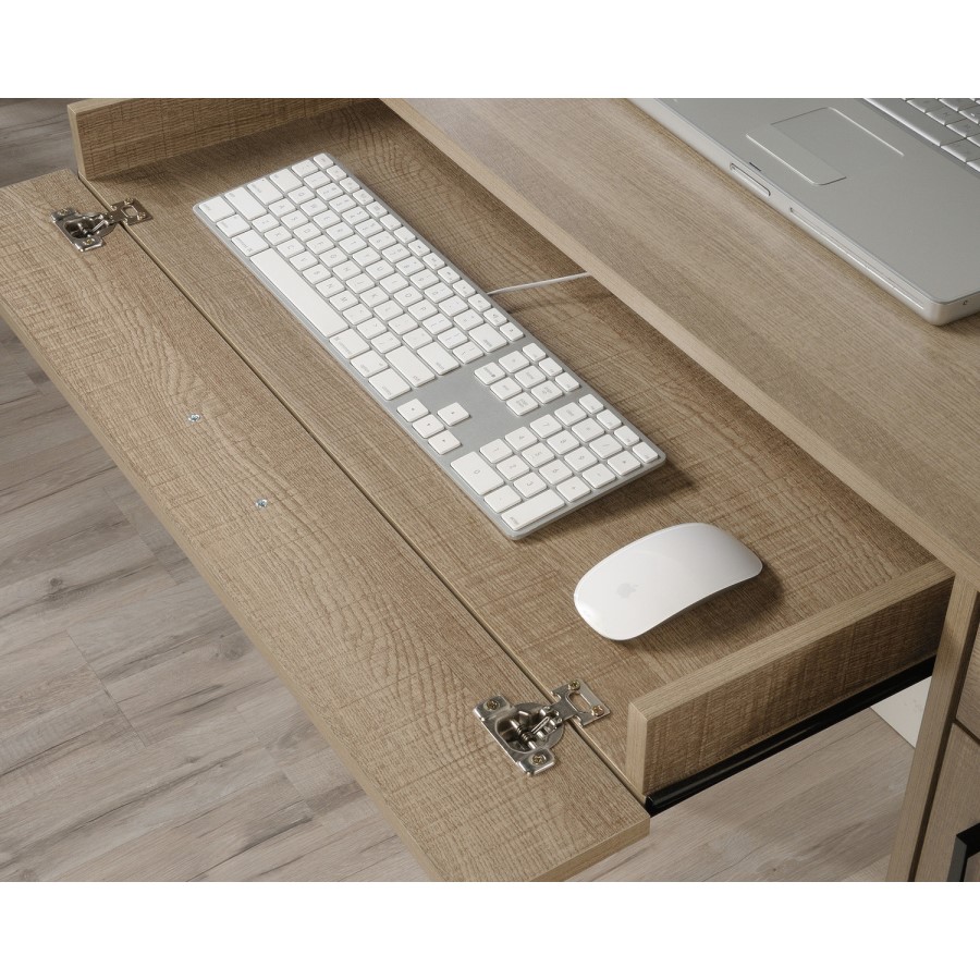 Essentials Computer Desk in Oak with Cupboards