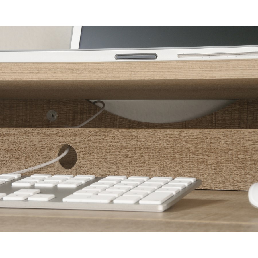 Essentials Computer Desk in Oak with Cupboards