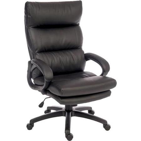 Luxe Black Faux Leather Office Chair