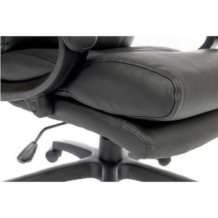 Luxe Black Faux Leather Office Chair