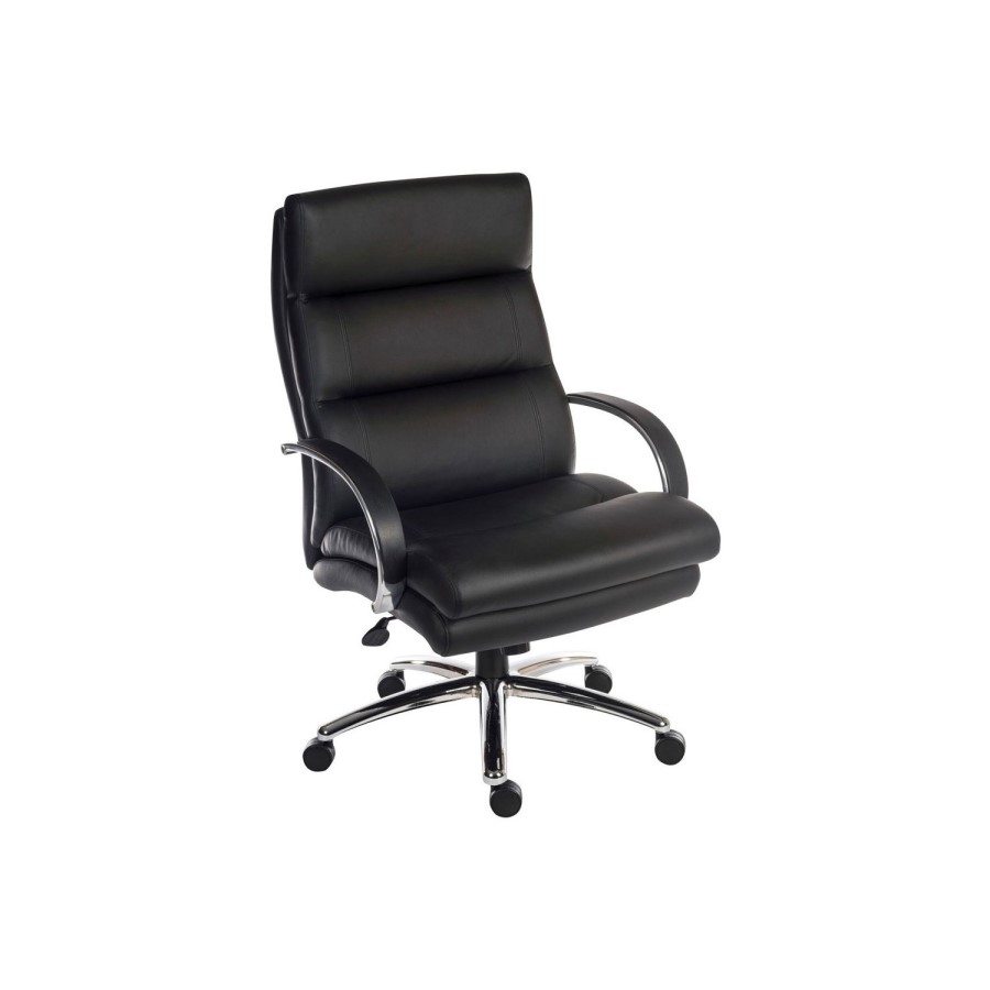 Samson Black Faux Leather Office Chair with Deep Fill Cushions