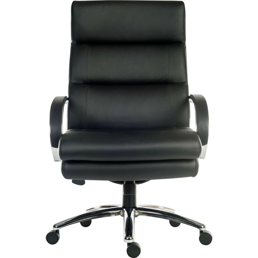 Samson Black Faux Leather Office Chair with Deep Fill Cushions