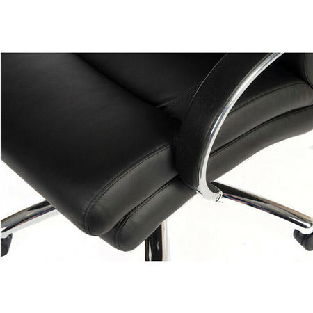 Samson Black Faux Leather Office Chair with Deep Fill Cushions