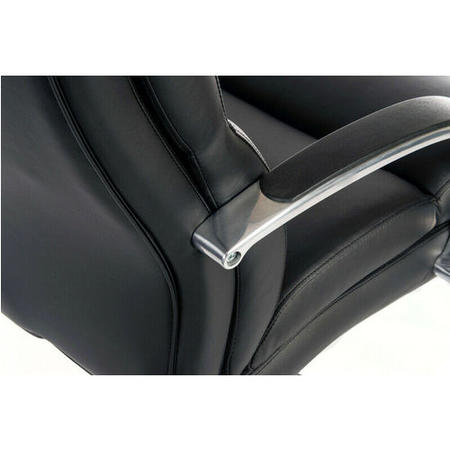 Samson Black Faux Leather Office Chair with Deep Fill Cushions