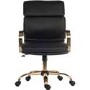 Black Faux Leather Executive Chair with Gold Arms and Base - Teknik Office