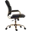 Black Faux Leather Executive Chair with Gold Arms and Base - Teknik Office