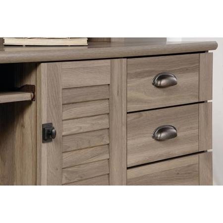 Louvre Hutch Desk in Oak with Storage