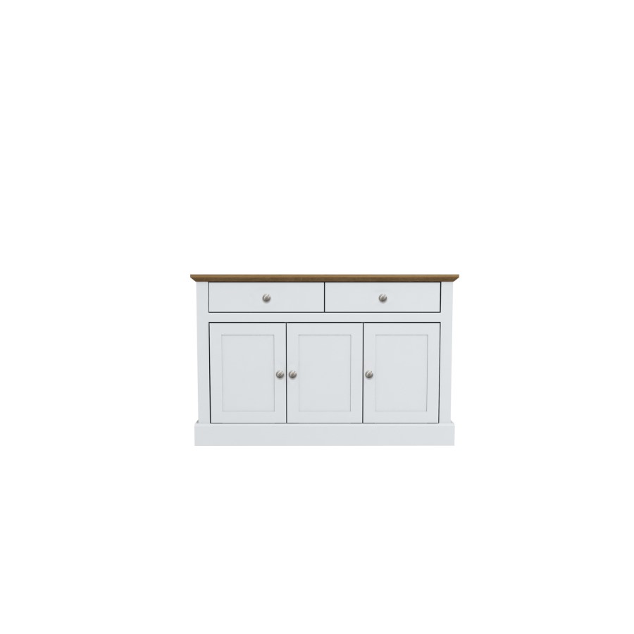 GRADE A1 - Devon Sideboard in White with 3 Doors & 2 Drawers
