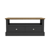 Devon Coffee Table in Charcoal with Oak Top