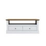 Devon Coffee Table in White with Oak Top