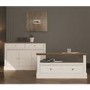 Devon Coffee Table in White with Oak Top