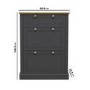 GRADE A1 - Slim Charcoal and Oak Shoe Cabinet - Devon