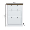 Slim White and Oak Shoe Cabinet with 3 Doors