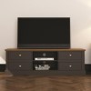 Devon TV Unit in Charcoal Grey with Oak Top - TV&#39;s up to 65&quot;