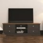 Devon TV Unit in Charcoal Grey with Oak Top - TV's up to 65"