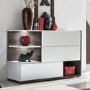 White Display Cabinet with Glass Shelves & LED Lighting - Neo