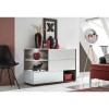 White Display Cabinet with Glass Shelves &amp; LED Lighting - Neo
