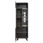 Tall Display Cabinet in Grey & Wood with LED Lighting - Neo