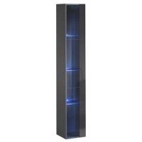 Grey Floating Displaying Cabinet with Glass Shelves - Neo