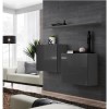Two Grey Floating Wall Mount Square Display Cabinets - Neo