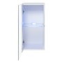 White Floating Display Cabinet with LED Lighting & Glass Shelf - Neo