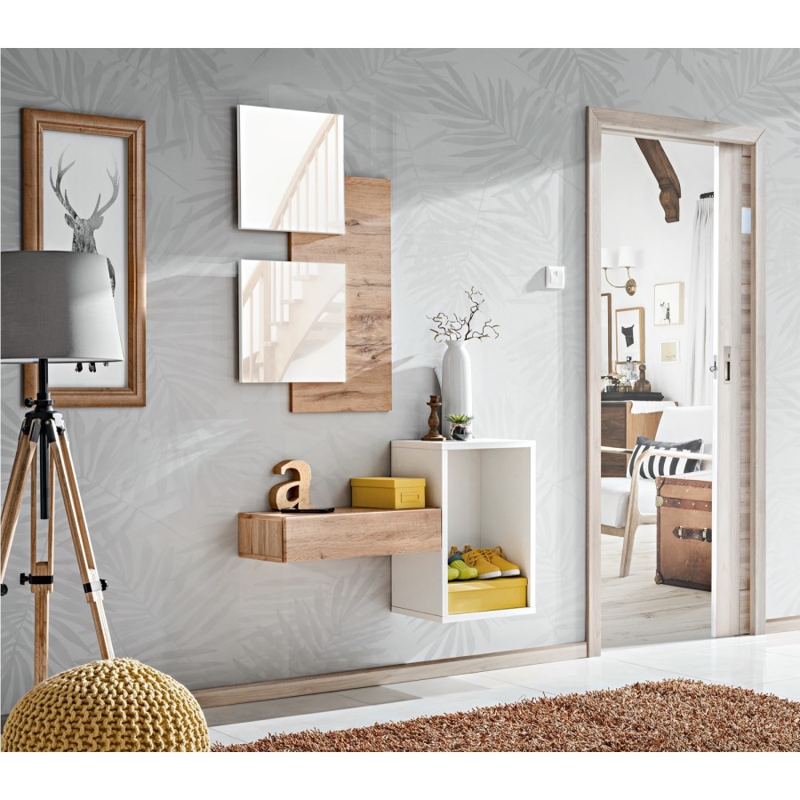 White & Wooden Bookcase Storage Units - Neo