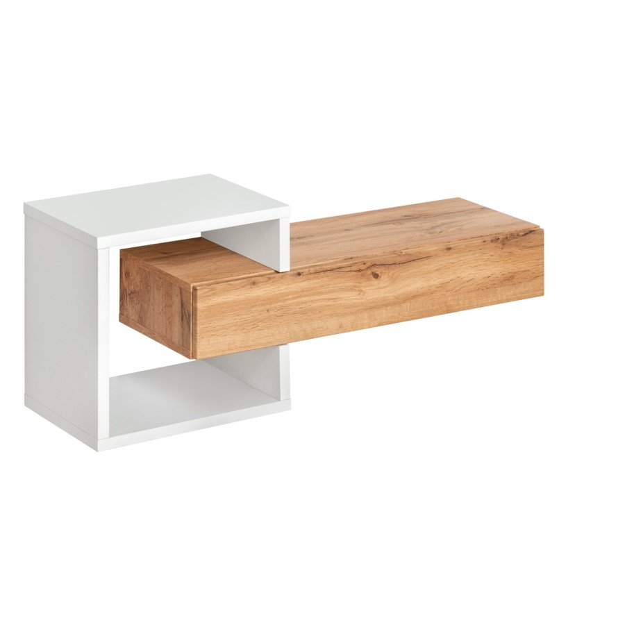 White & Wooden Hanging Bookcase - Neo