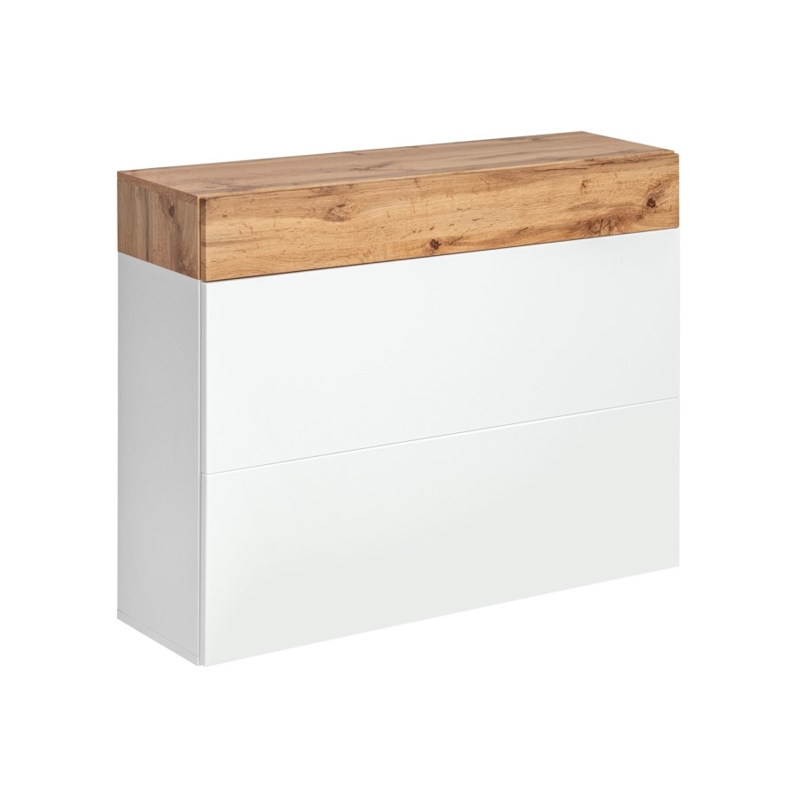 White & Wooden Hanging Sideboard - Neo