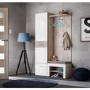 White & Oak Hall Storage Unit with Coat Hooks - Neo