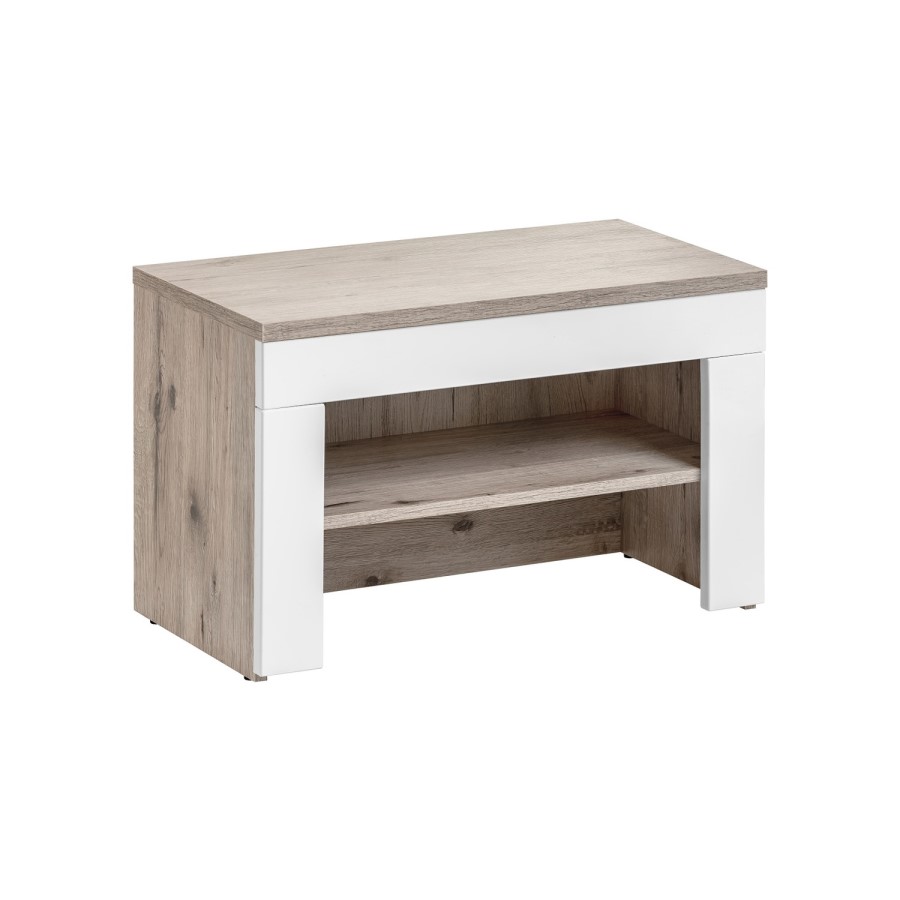 White & Oak Hall Storage Unit with Coat Hooks - Neo