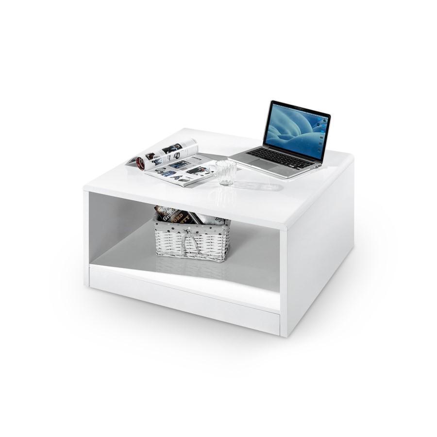 Square White Gloss Coffee Table - Manahattan