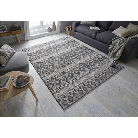Herne Grey and Cream Rug 120x170cm - Flair