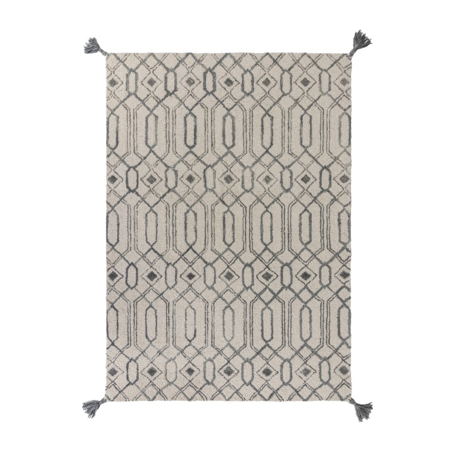 Pietro Grey Wool Rug 120x170cm - Flair
