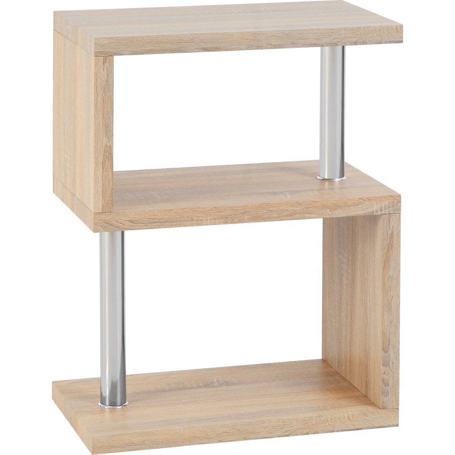 Charisma Side Table in Light Oak Effect with 3 Shelves