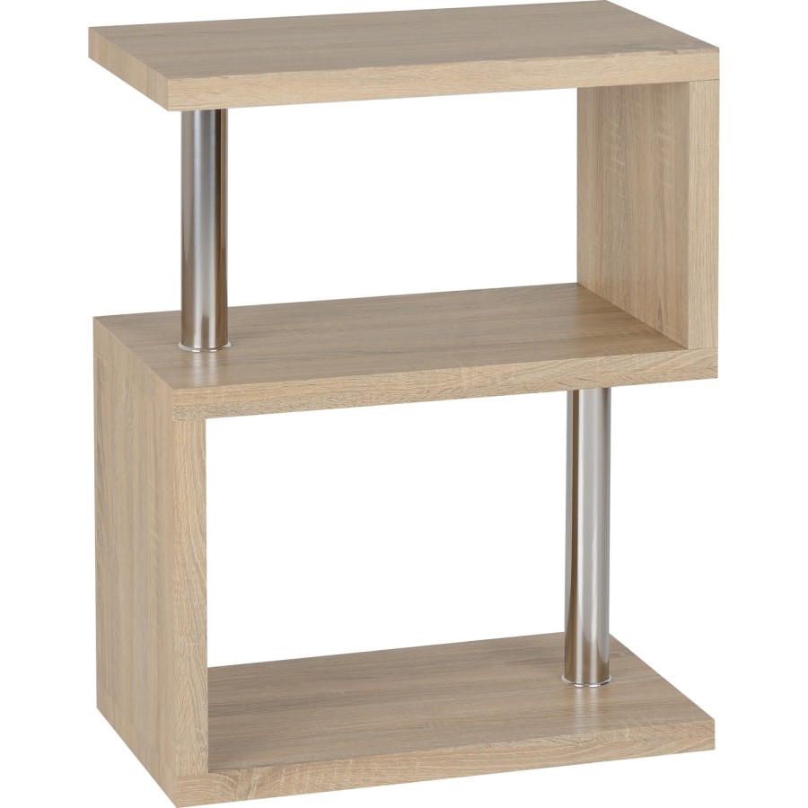 Charisma Side Table in Light Oak Effect with 3 Shelves