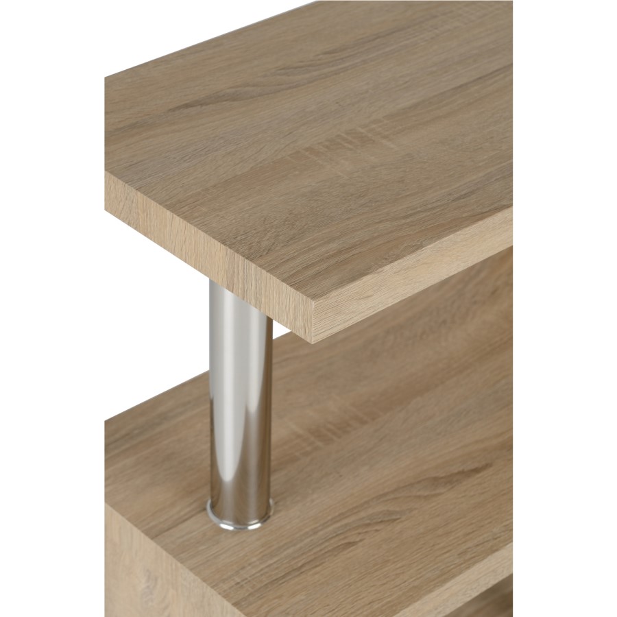 Charisma Side Table in Light Oak Effect with 3 Shelves