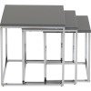 Charisma 3 Nest of Tables with Grey Gloss Top &amp; Chrome Legs