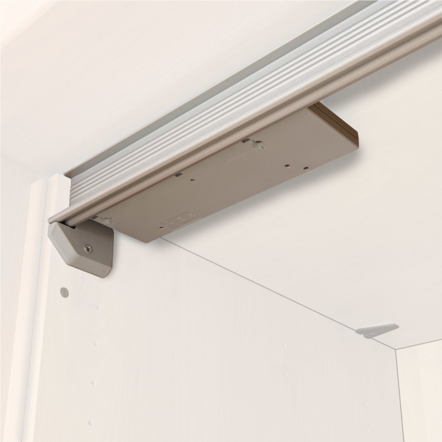 Wiemann Portland 2 Door Sliding Wardrobe in White and Grey with LED Lights - Assembly Included