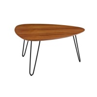 Walnut Coffee Table with Black Hairpin Legs