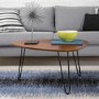 Walnut Coffee Table with Black Hairpin Legs