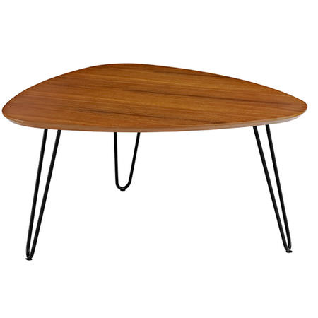 Walnut Coffee Table with Black Hairpin Legs
