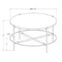 Round Black Faux Marble Coffee Table with Silver & Glass Base