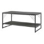 Dark Grey Wash Coffee Table with Black Metal Base- Industrial