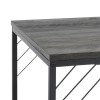 Dark Grey Wash Coffee Table with Black Metal Base- Industrial