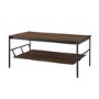 Dark Walnut Coffee Table with Industrial Black Metal Legs