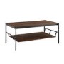 Dark Walnut Coffee Table with Industrial Black Metal Legs