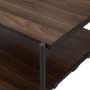 Dark Walnut Coffee Table with Industrial Black Metal Legs