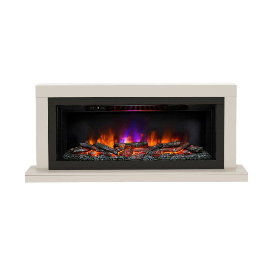 Anthracite Wall Mounted Log Effect Electric Fireplace Suite - Be Modern Elyce